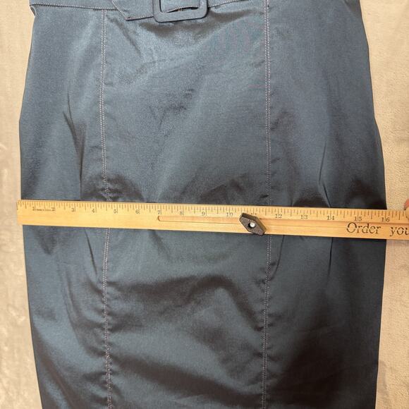 Cache Dress Womens 4 Navy Blue Sleeveless Belted Fitted Sheath Cocktail Party - Picture 11 of 14